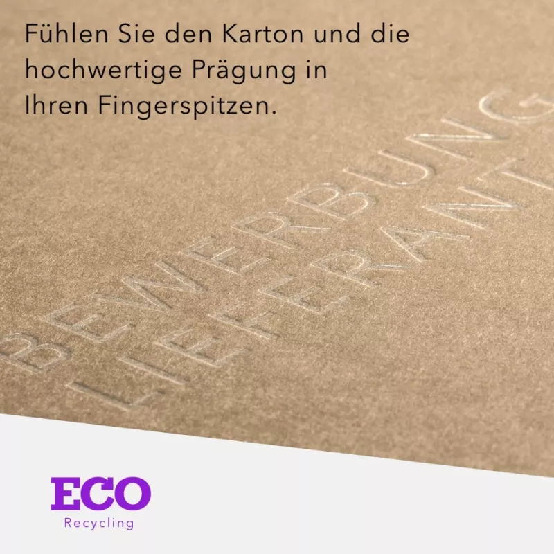 Recycling Karton-Mappe 1-teilig in Kraftkarton mit Dreiecktaschen
