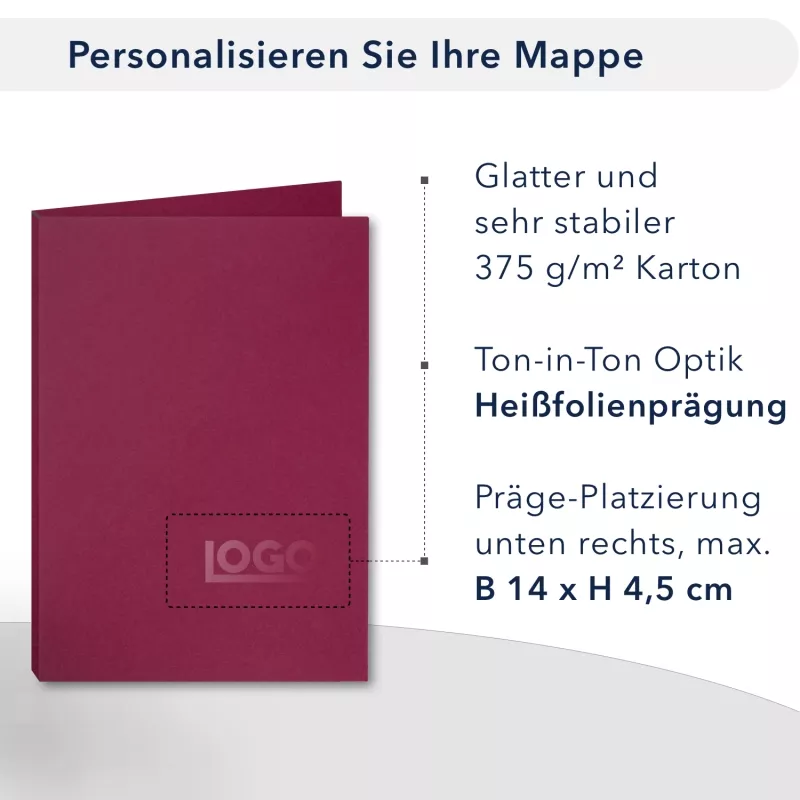 5 Stück Präsentationsmappen mit Füllhöhe Lemani® Premium-Karton (9635)