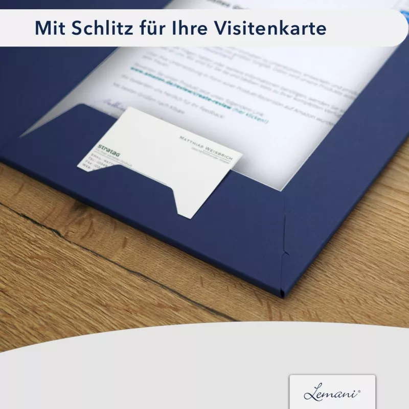 5 Stück Präsentationsmappen mit Füllhöhe Lemani® Premium-Karton (9625)