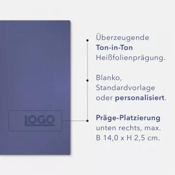 Karton-Mappe mit Lederstruktur 1-teilig in Blau mit 1 Heftstreifen