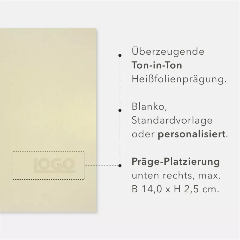 Karton-Mappe mit Lederstruktur 3-teilig in Creme mit Kartoneinschüben und 2 Heftstreifen