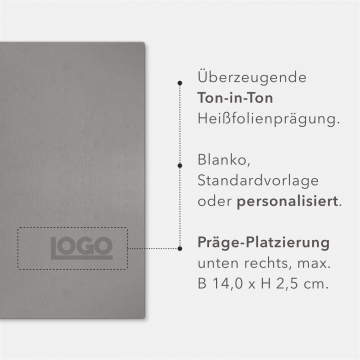 Karton-Mappe mit Lederstruktur 1-teilig in Grau mit 1 Heftstreifen