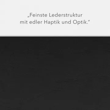Karton-Mappe mit Lederstruktur 2-teilig in Schwarz mit Dreiecktaschen und 1 Heftstreifen