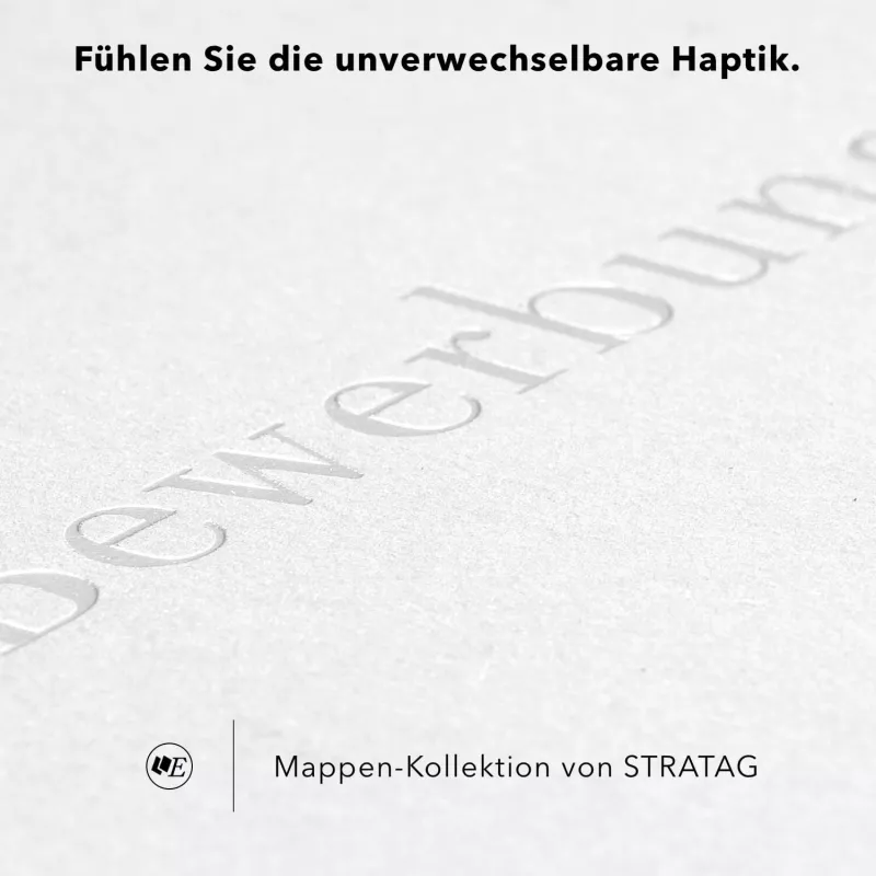 Karton-Mappe mit Metallic-Effekt 2-teilig in Kristallweiß mit Dreiecktaschen und 1 Klemmschiene