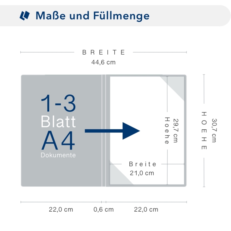 Karton-Mappe mit Metallic-Effekt 1-teilig in Silber mit Dreiecktaschen