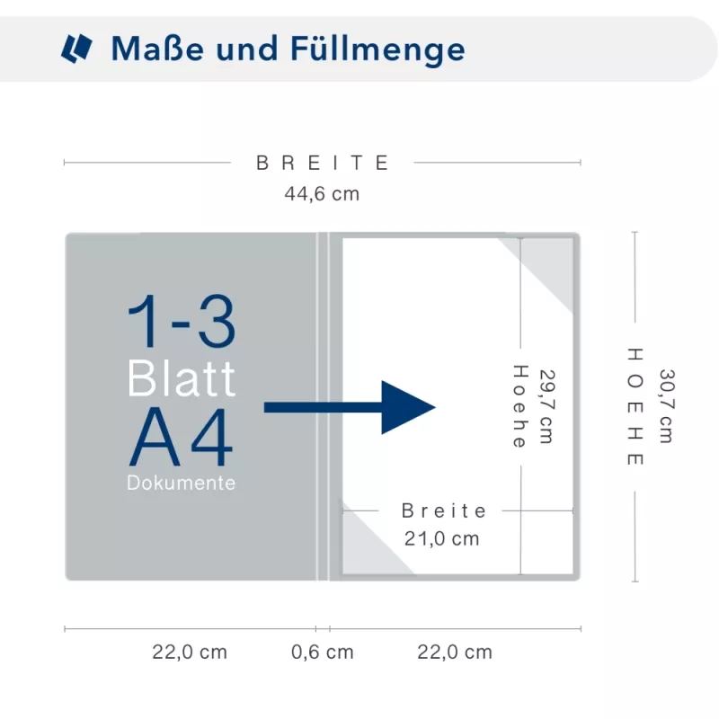 Karton-Mappe mit Metallic-Effekt 1-teilig in Kristallweiß mit Dreiecktaschen