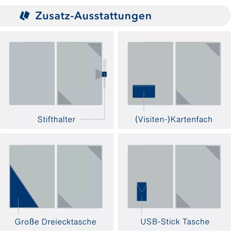 Karton-Mappe mit Metallic-Effekt 1-teilig in Kristallweiß mit Dreiecktaschen