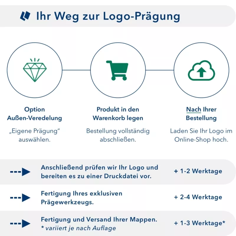 Karton-Mappe mit Metallic-Effekt 1-teilig in Kristallweiß mit Dreiecktaschen