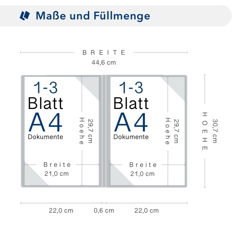Karton-Mappe mit Metallic-Effekt 2-teilig in Silber mit 2 Seiten Dreiecktaschen