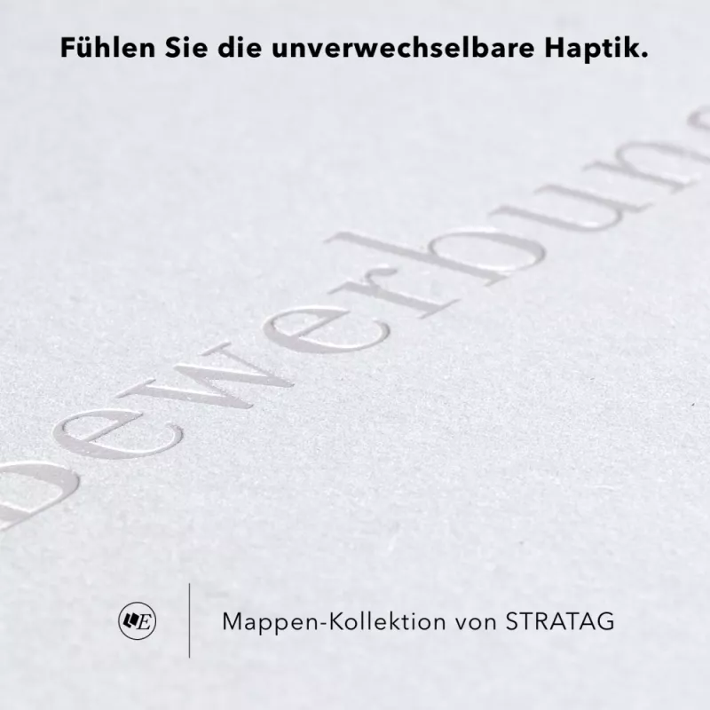 Karton-Mappe mit Metallic-Effekt 3-teilig in Silber mit runder Metallklammer (re.) und 2 Heftstreifen