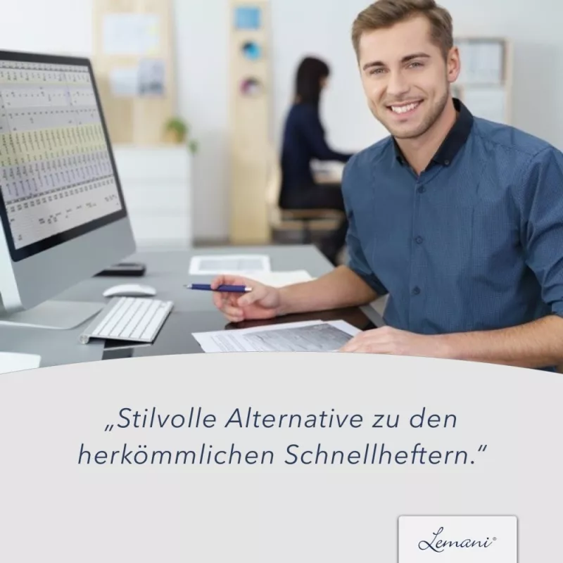 Premium Karton-Mappe mit Nadelstreifen-Design 2-teilig in navy blue mit Dreiecktaschen und 1 Heftstreifen