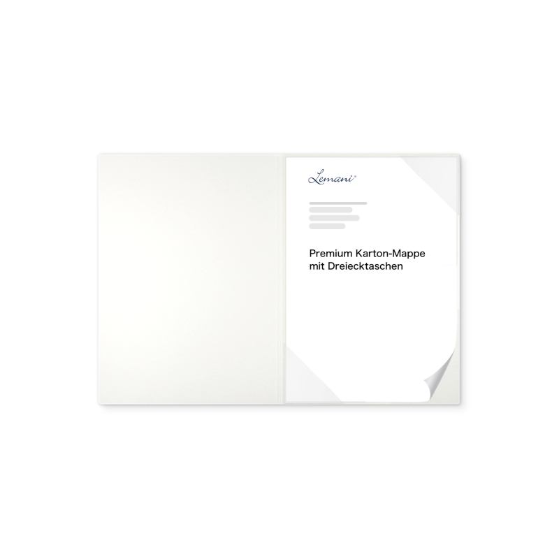 Karton-Mappe mit Textil-Design 1-teilig in pearl white mit Dreiecktaschen