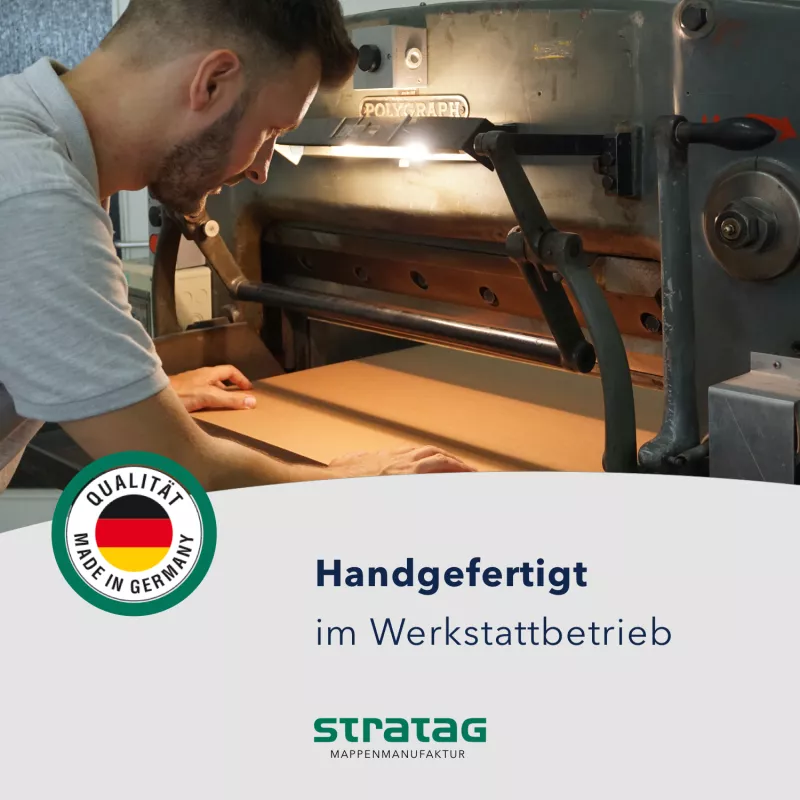 Premium Karton-Mappe 1-teilig in Marineblau mit Laschen