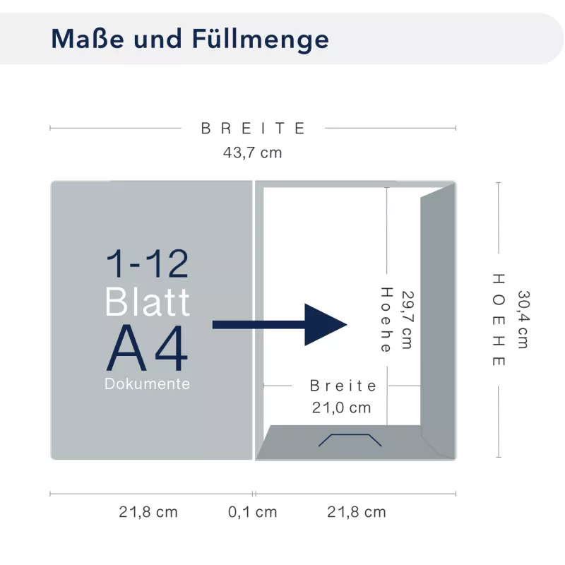 Premium Karton-Mappe 1-teilig in Marineblau mit Laschen