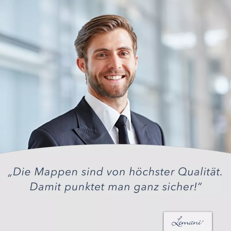 Premium Karton-Mappe 1-teilig in Marineblau mit Laschen