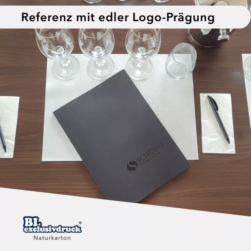 Naturkarton-Mappe 1-teilig in Schwarz mit 1 Klemmschiene