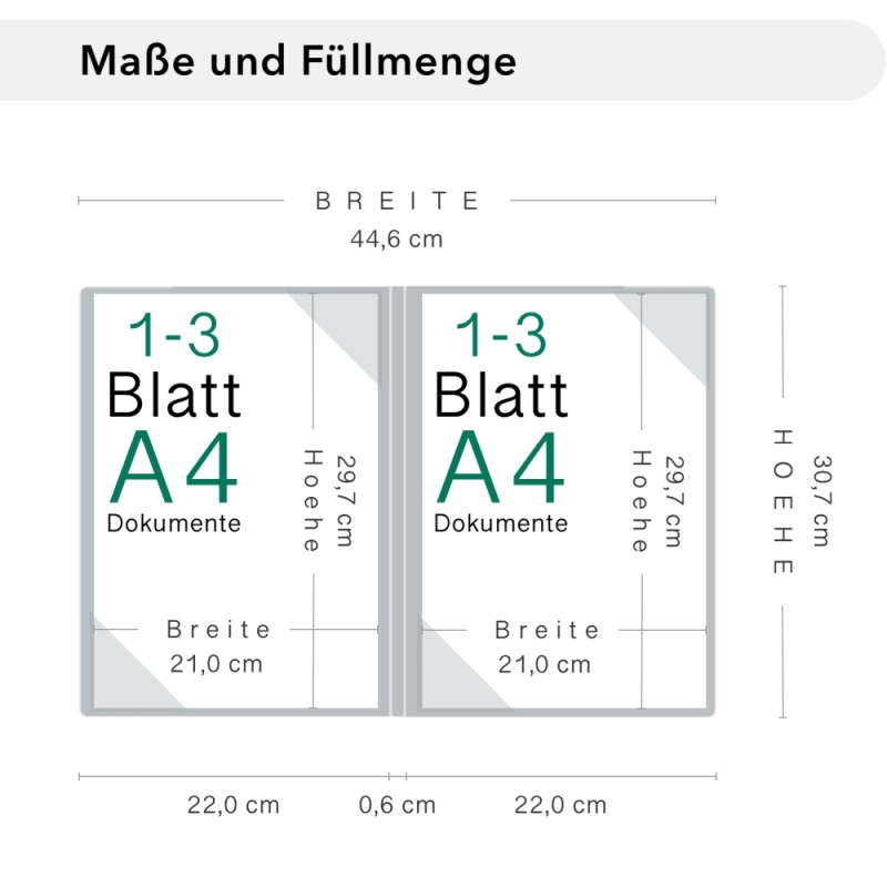 Naturkarton-Mappe 2-teilig in Königsblau mit 2 Seiten Dreiecktaschen