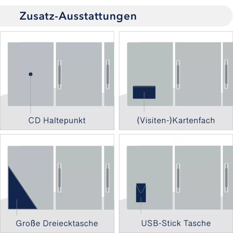 Premium Karton-Mappe 3-teilig in Bordeaux mit Dreiecktaschen (re.) und 2 Heftstreifen