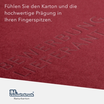 Naturkarton-Mappe 1-teilig in Rubinrot mit Laschen