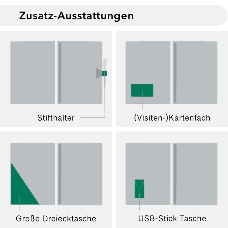 Naturkarton-Mappe 1-teilig in Steingrau mit 1 Klemmschiene