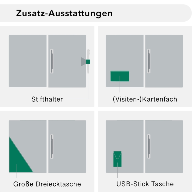 Karton-Mappe mit Holzstruktur 1-teilig in Steingrau mit 1 Heftstreifen
