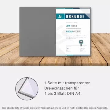 Naturkarton-Mappe 1-teilig in Steingrau mit Dreiecktaschen