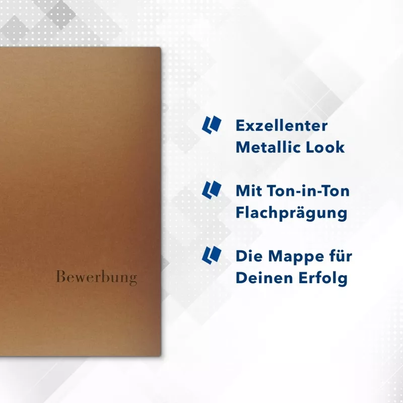 Esclusiva® Exzellent 3-teilige Bewerbungsmappe Metallic-Effekt