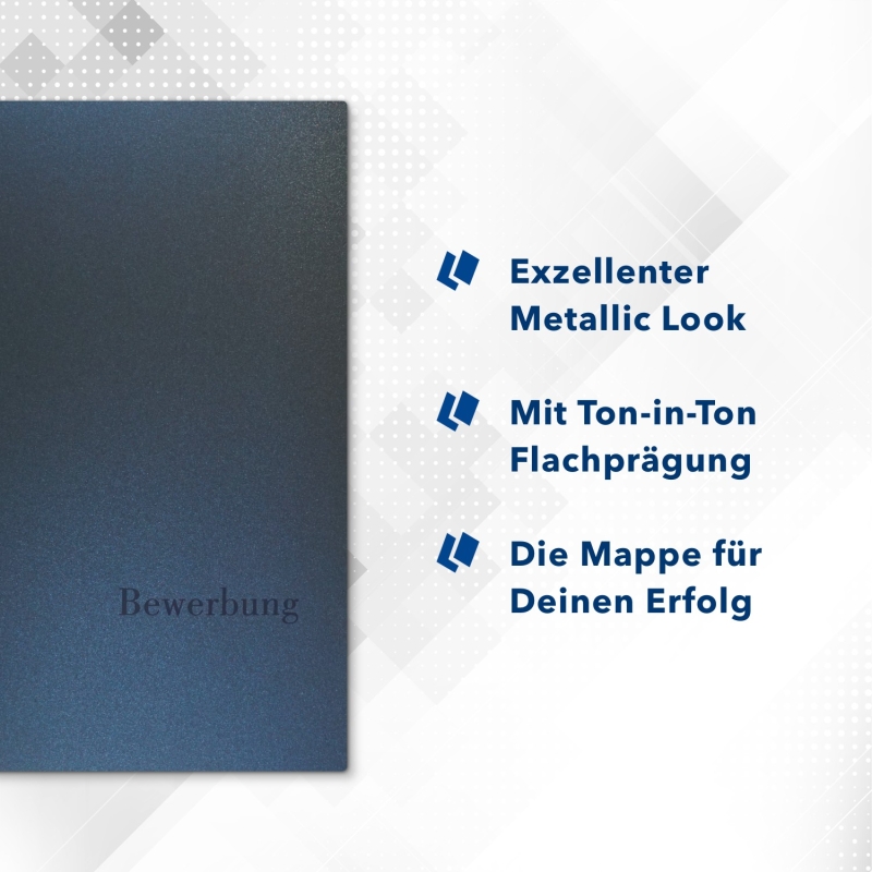 Esclusiva® Exzellent-plus 4-teilige Bewerbungsmappe Metallic-Effekt