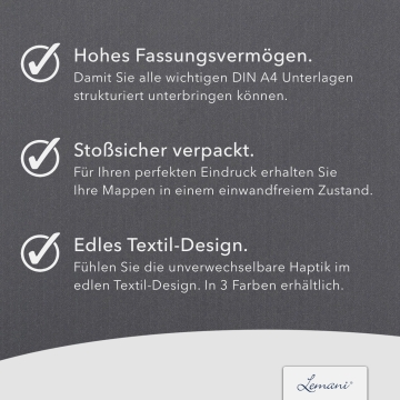 Lemani® IMPULS 1-teilige Bewerbungsmappe Textil-Design