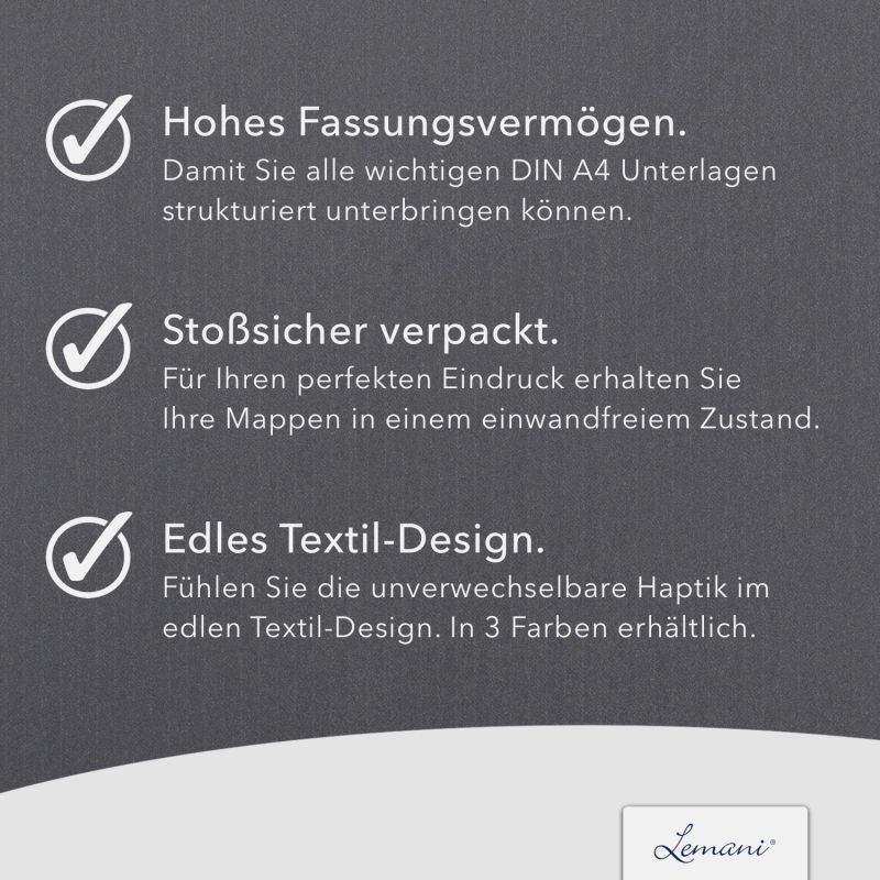 Lemani® CARISMA 2-teilige Bewerbungsmappe Textil-Design