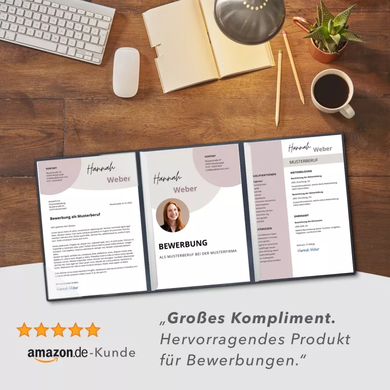 Lemani® PRESTIGE 3-teilige Bewerbungsmappe Premium-Karton