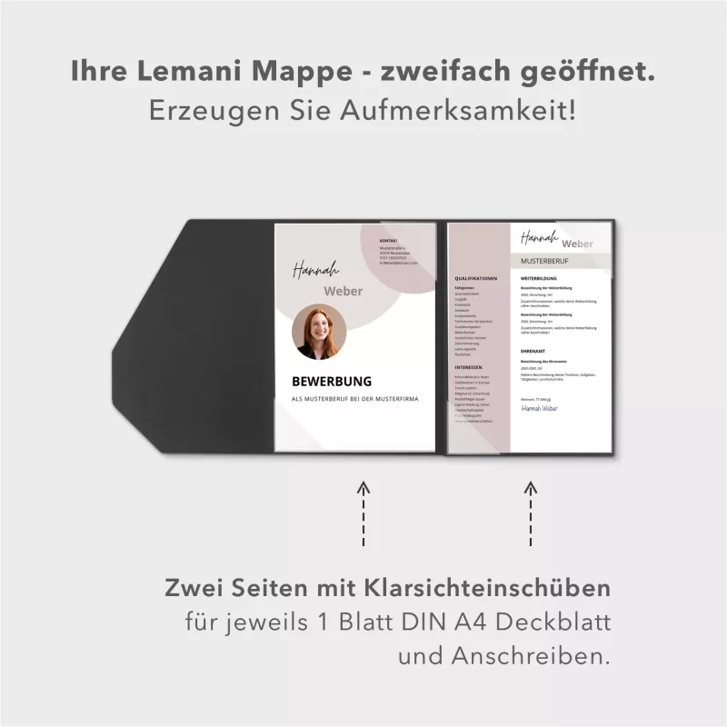 Lemani® PREMIUM 4-teilige Bewerbungsmappe Premium-Karton