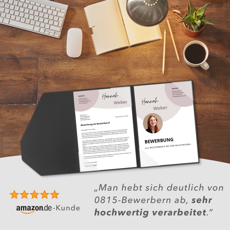 Lemani® PREMIUM 4-teilige Bewerbungsmappe Textil-Design