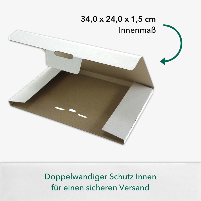 10 Stück Spezial-Versandkartons in Weiß für Ihre DIN A4 Inhalte