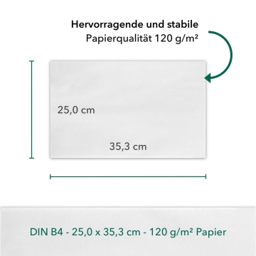 25 Stück B4 Versandtaschen in Weiß, haftklebend mit Abdeckstreifen, ohne Fenster