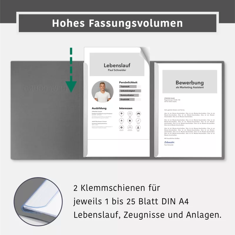 5 Stück Bewerbungsmappen favorit© 3-teilig Naturkarton