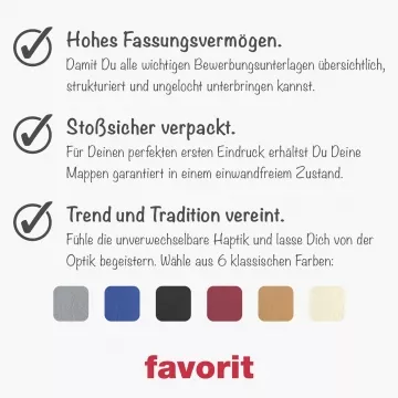Bewerbungsmappe favorit© 1-teilig Lederstruktur