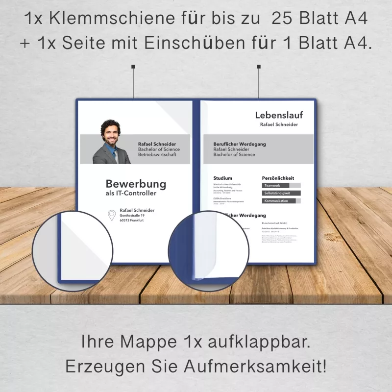 BL-exclusivdruck® BL-plus 2-teilige Bewerbungsmappe Naturkarton