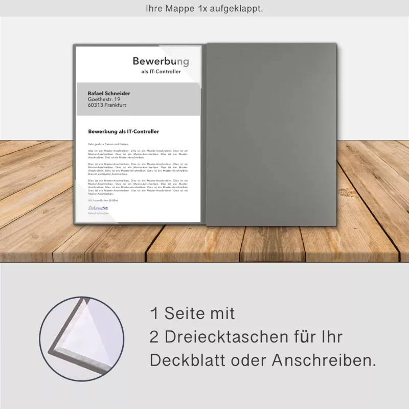 BL-exclusivdruck® EASY 3-teilige Bewerbungsmappe Naturkarton