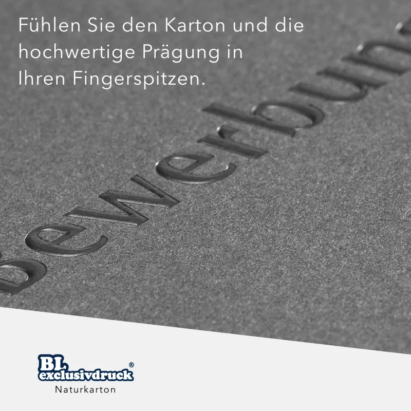 BL-exclusivdruck® EASY 3-teilige Bewerbungsmappe Naturkarton