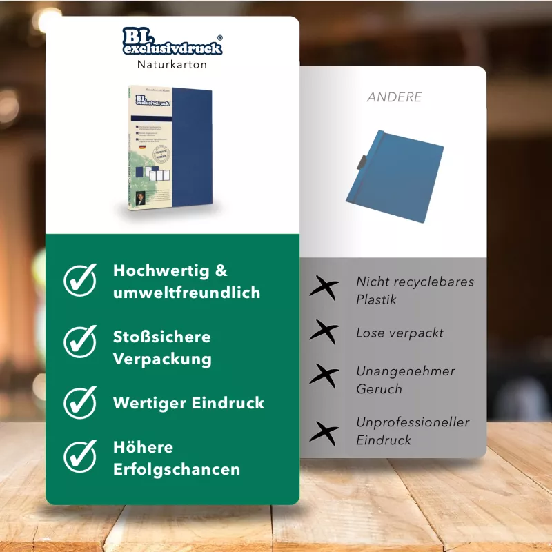 BL-exclusivdruck® EASY 3-teilige Bewerbungsmappe Naturkarton
