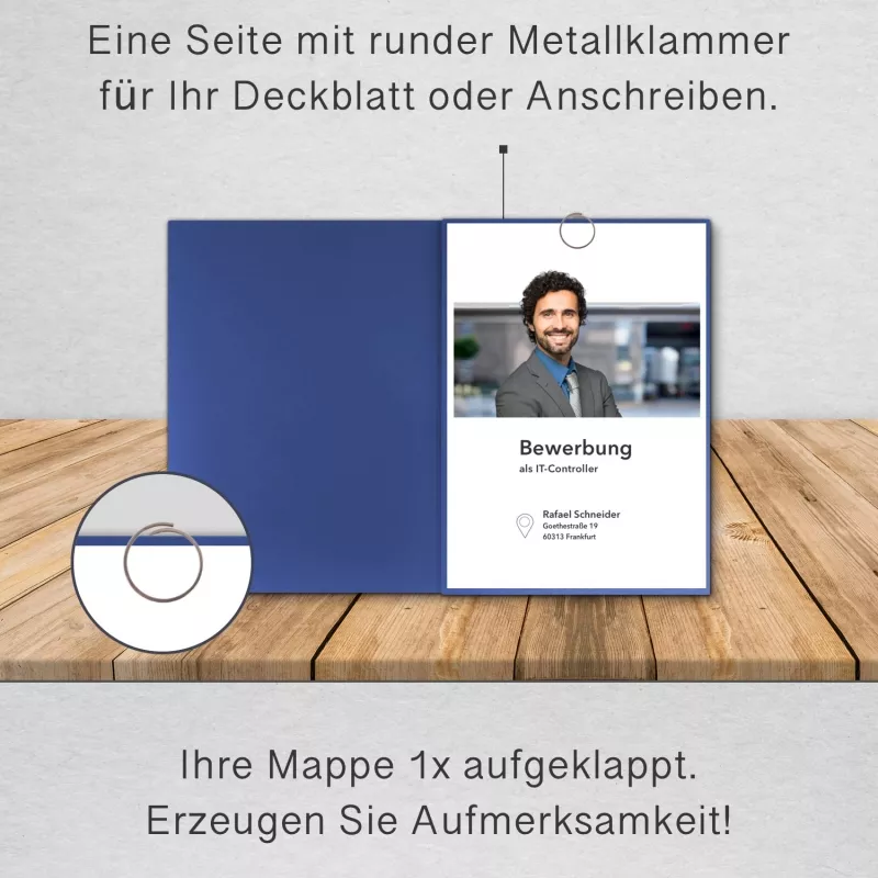 BL-exclusivdruck® OPTIMA 3-teilige Bewerbungsmappe Naturkarton