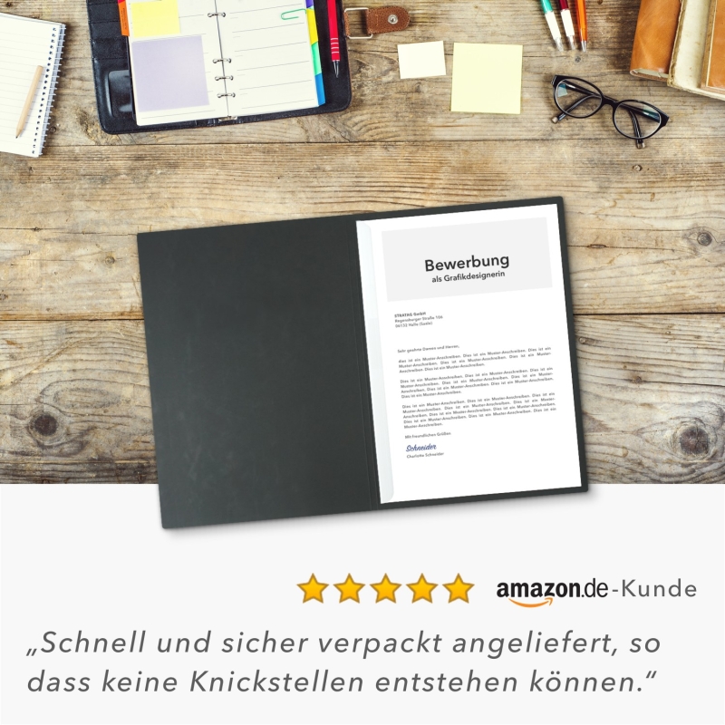 8 Stück Bewerbungsmappen favorit© 1-tlg. Lederstruktur % SALE