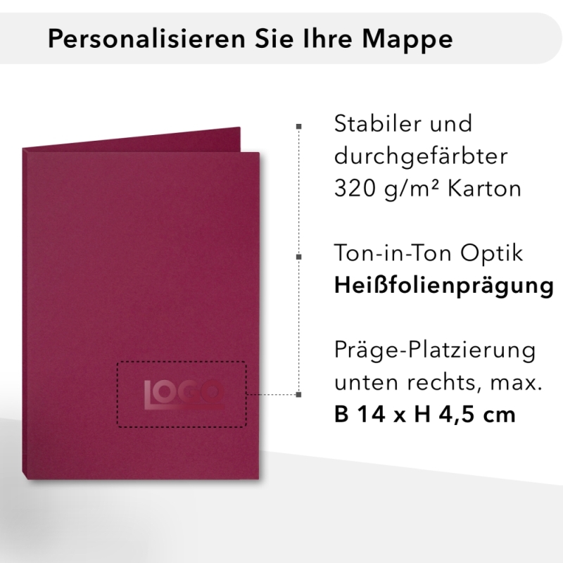 5 Stück Präsentationsmappen BL-exclusivdruck® Naturkarton