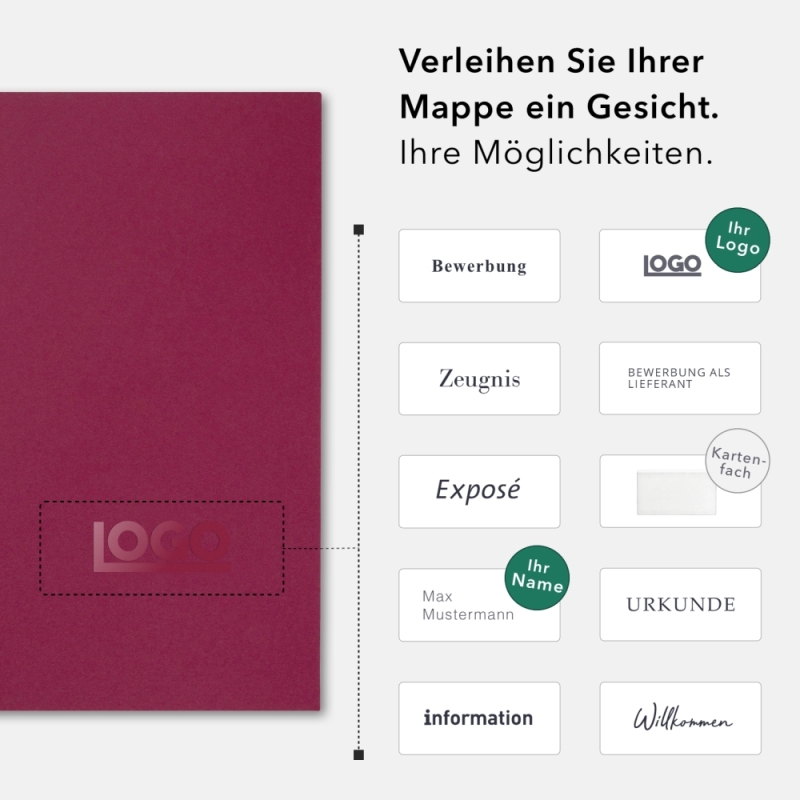 5 Stück Präsentationsmappen BL-exclusivdruck® Naturkarton
