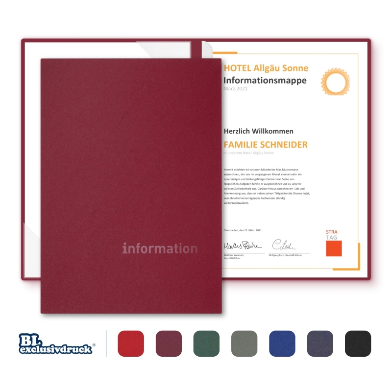 8 Stück Informationsmappen BL-exclusivdruck® BL-plus Naturkarton