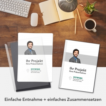 6 Stück STRATAG Klemmmappen Klemmschienen-Set