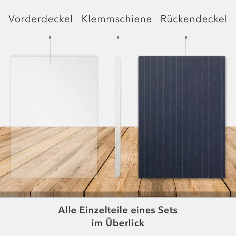 6 Stück STRATAG Klemmmappen Klemmschienen-Set Premium-Karton