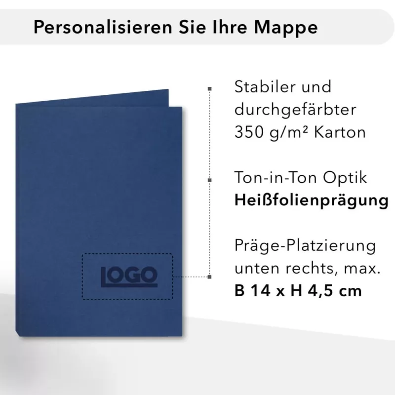10 Stück Präsentationsmappen mit Laschen BL-exclusivdruck® Naturkarton (1761)
