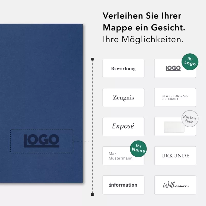 10 Stück Präsentationsmappen mit Laschen BL-exclusivdruck® Naturkarton (1761)